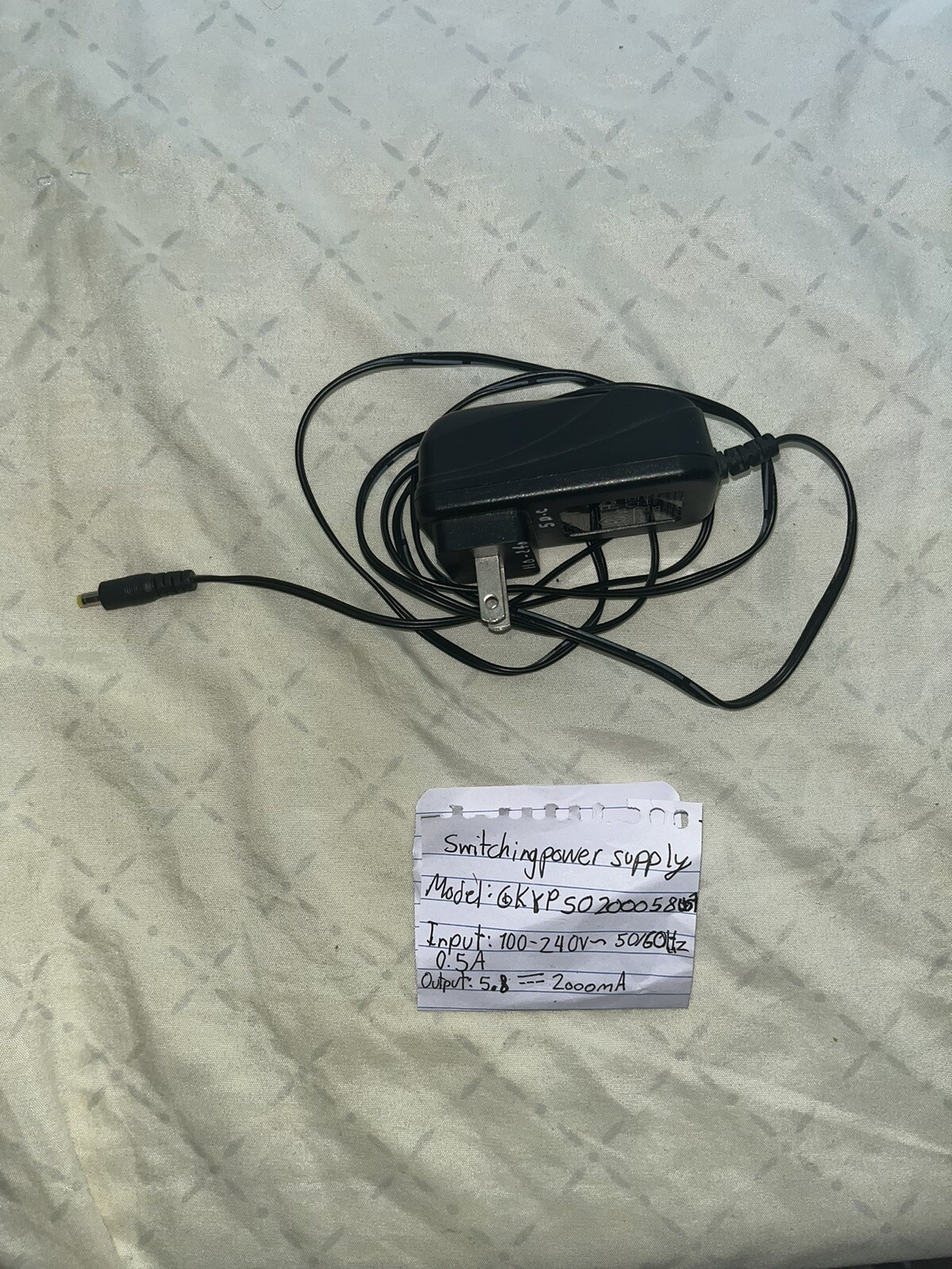 PK Power AC/DC Adapter for Model: GKYPS0200058US1 GKYPS0200058USI Intertek Switc