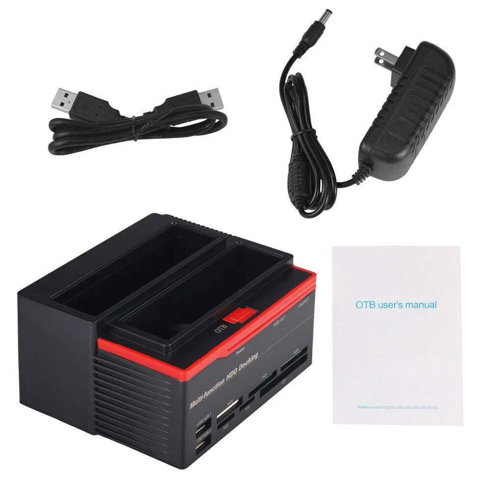 HDD Docking Station 2.5 /3.5 SSD IDE SATA Clone Hard Drive Multi Card  Reader