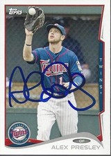 Alex Presley Minnesota Twins 2014 Topps Team Set Signed Card #MIN-4