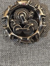 Steampunk Gear Pendant On Wheat Chain. Stainless Steel
