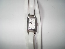 RARE PRETTY LADIES FOSSIL F2 SILVER WATCH NEW BATTERY WHITE 4 LEATHER BANDS