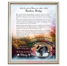 Personalized Rainbow Bridge Pet Memorial Poem - Remembrance Dog Loss Cat Gift