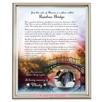 Personalized Rainbow Bridge Pet Memorial Poem - Remembrance Dog Loss Cat Gift