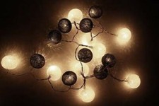 Black White 5cm Ball String Night LED Light R...