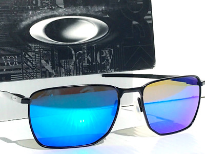 NEW Oakley EJECTOR Satin Black POLARIZED Galaxy Blue Lens Sunglass 4142