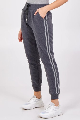 Ladies Women QED London Sparkle Detail Stripe Joggers - Picture 5 of 7