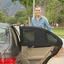 2Pcs Universal Car Rear Window Cover Sun Shade Curtain Elastic Mesh UV Protector