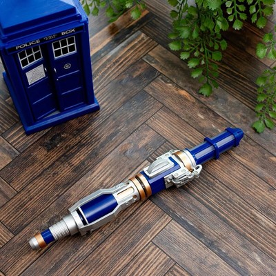 DOCTOR WHO 12th Sonic Blue Metal Screwdriver Lights Toy Metal  Edition Gifts