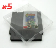 5x NINTENDO NES GAME CARTRIDGE - CLEAR PROTECTIVE BOX PROTECTOR SLEEVE CASE