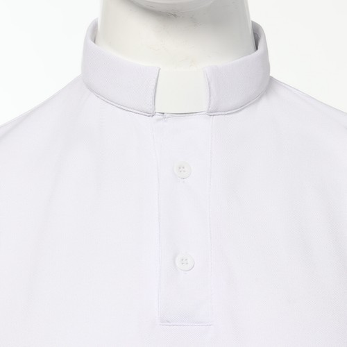 T-Shirt Herren Klerus Poloshirt Priester Vikar Pastor Tops mit Kleriker Tab Kragen - Bild 28 von 38