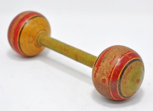 vintage wooden baby rattle