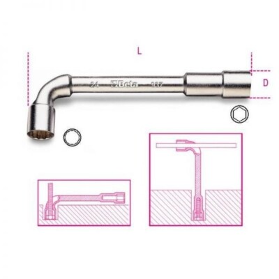 Beta 937 metrisch Sechskant/Bi Sechskant abgewinkelt L-Form Steckschlüssel 20 mm