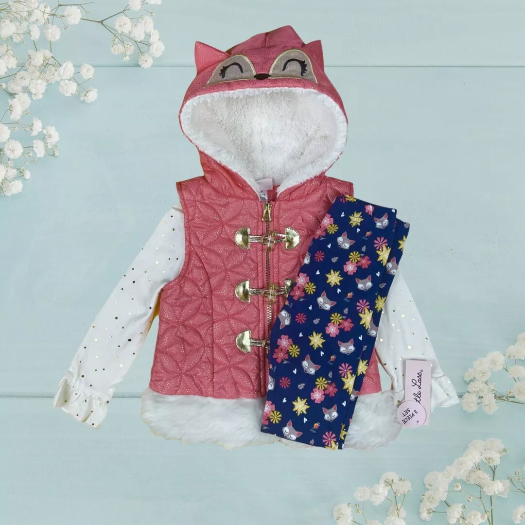 Little lass faux fur vest set clearance