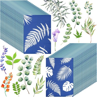 Eersida 60 Sheets Sun Print Paper Kit Cyanotype 5.8 x 8.3 Inch, Light Color 