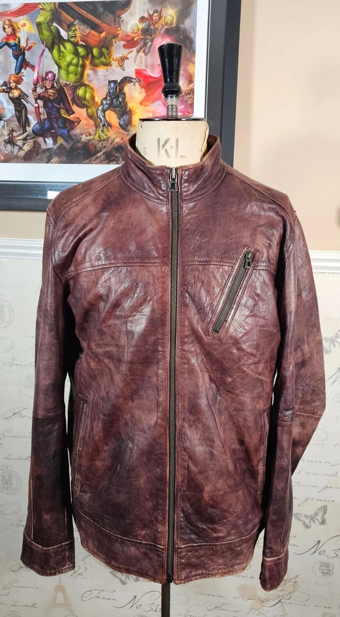 Boss casual leather jacket deals