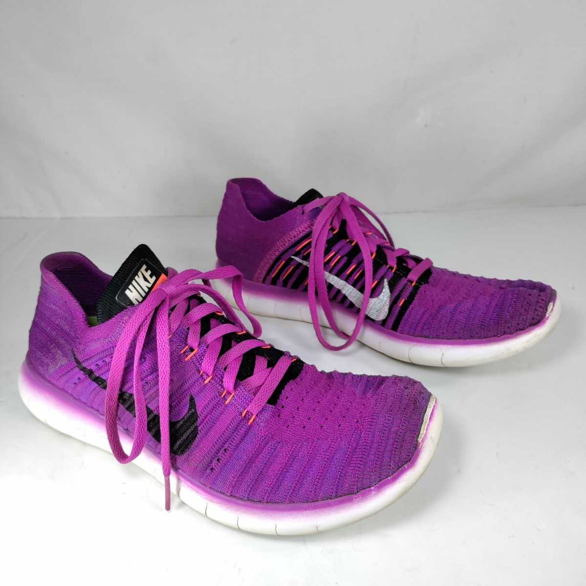 Nike Free RN Flyknit Athletic Running Shoes Womens Purple 831070