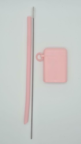 Reusable Silicone Collapsible Straw Portable Straw with case and Cleaning Tool - Picture 2 of 21