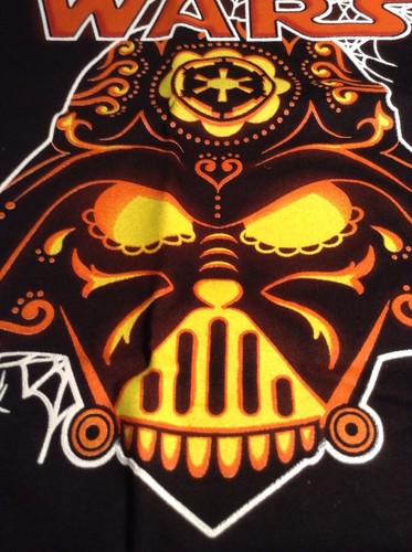 NEW STAR WARS-Darth Vader Halloween S/S Shirt XS S L XL Boys Disney Black Orange - Picture 3 of 12