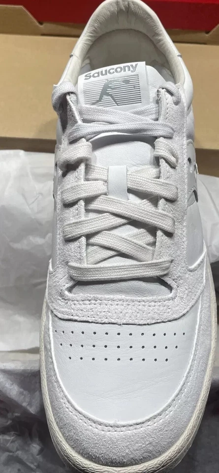 Saucony Jazz Court Cuero Premium Triple Blanco Talla Hombre 9 Mujer 10.5 Nuevo En Caja Foto 2 de 4