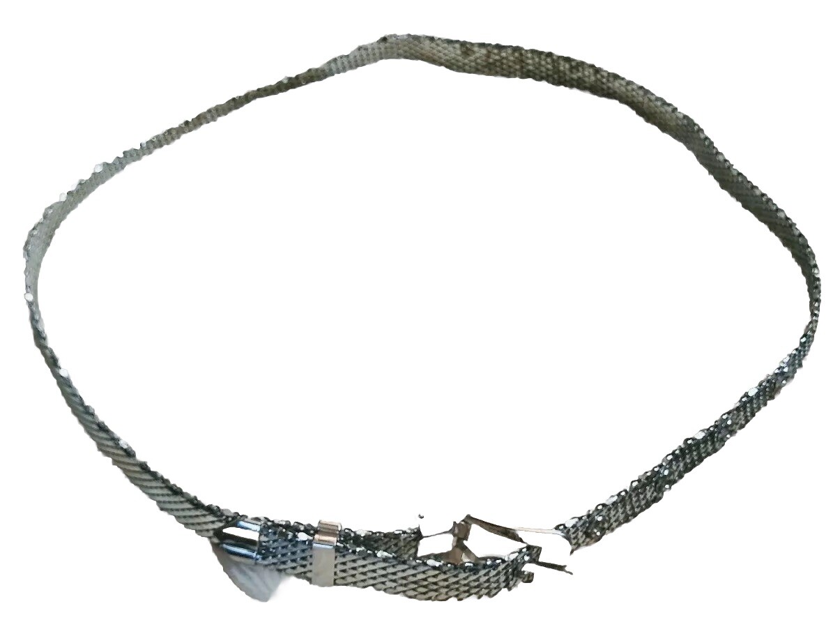 Silvertone Metal Mesh Belt S Vintage Retro Thin Width fits  display picture 1