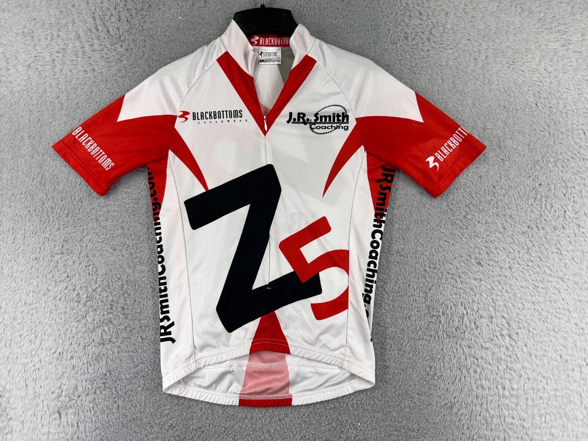 Black Bottoms Cycling Jersey Adult Small White Red Z5 JR Smith