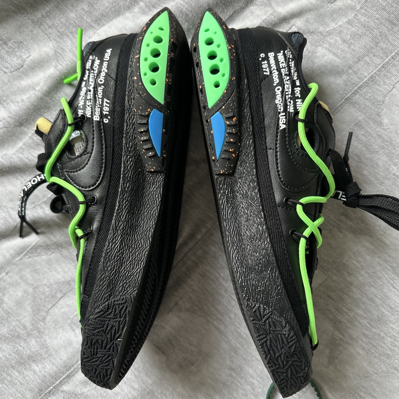 OFF WHITE X NIKE Bianco sporco x Nike blazer nero basso taglia 6 UK 40 EURO usa unata