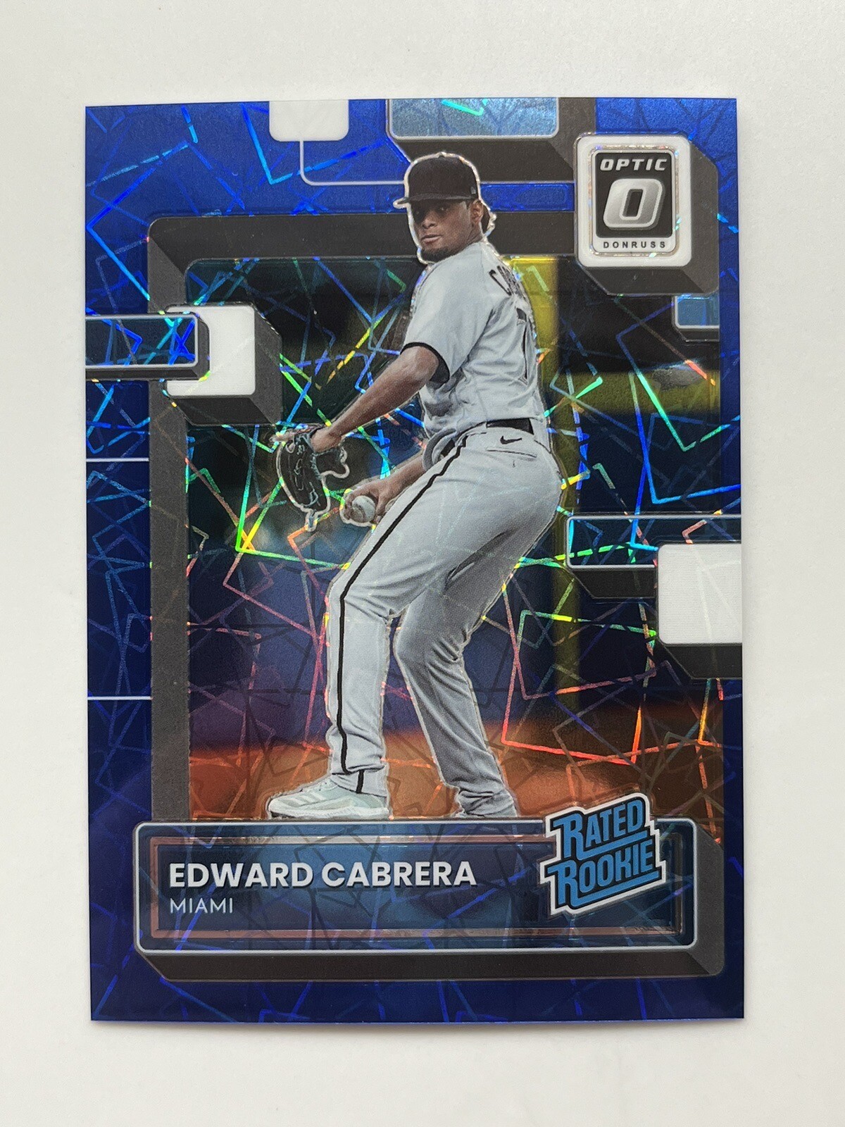 2022 Panini Donruss Optic Rated Rookie Blue #52 Edward Cabrera /99 Miami Marlins