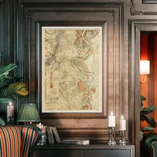 Mississippi River Map, Meander Belt, Harold Fisk Map, River Meander, Sheet 14