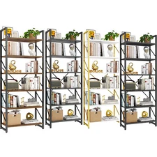 6 Tier Bookshelf Bookcase Open Storage Rack Shelves for Living Room/Home/Office