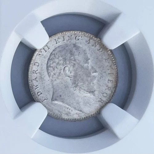British India 1910 (C) Edward 2 Anna NGC Graded MS-65
