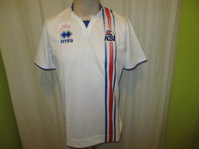 Island ''KSI'' Original errea Auswärts Europameisterschaft Trikot 2016 Gr.M Neu