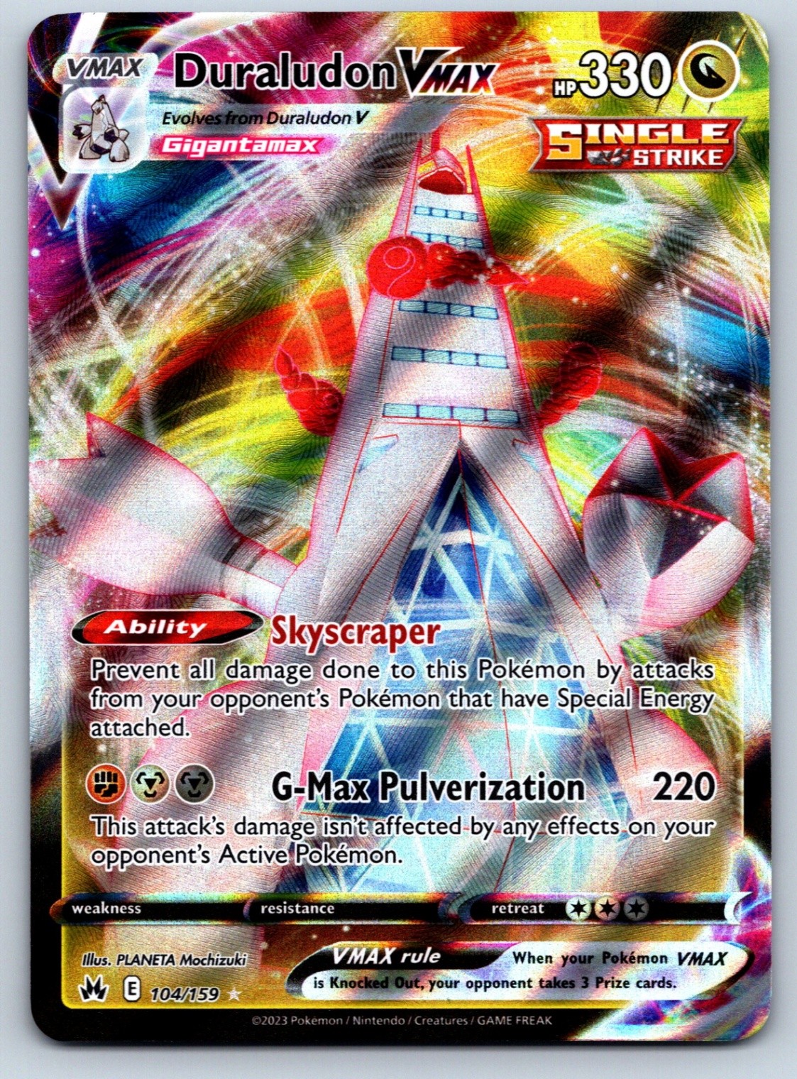 Duraludon VMAX 104/159 Crown Zenith - Ultra Rare NM Holo