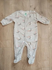 Disney Baby Outfit One Piece Sleeper 3-6 Months Dumbo Gray Boy Or Girl Euc