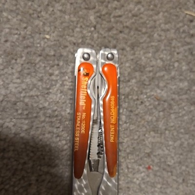 Sheffield No. 1200E Stainless Steel Multi-Tool Knife Plier Orange Silver