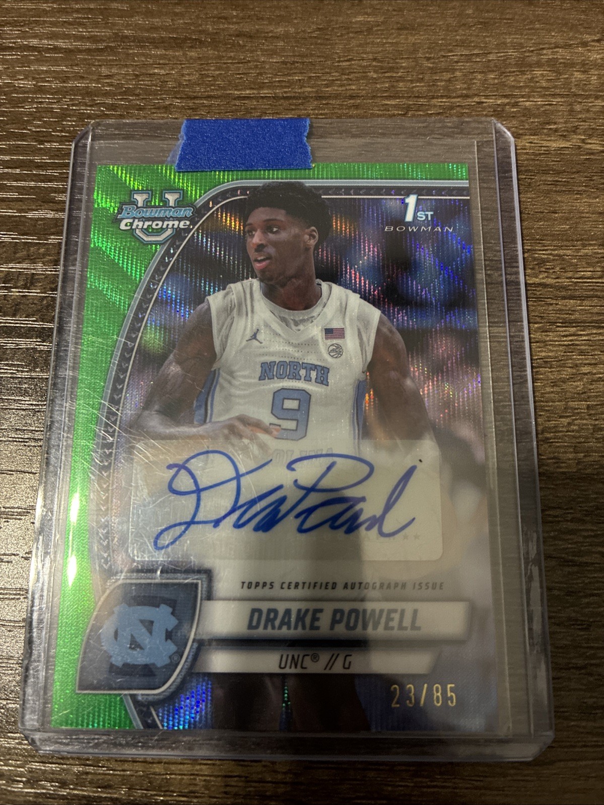 DRAKE POWELL 2024-25 BOWMAN CHROME UNIVERSITY GREEN WAVE 1ST RC AUTO #23/85