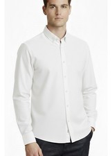 GOODFELLOW  CO Long Sleeve Standard Fit Dress Shirt, Men  s XL, Solid White