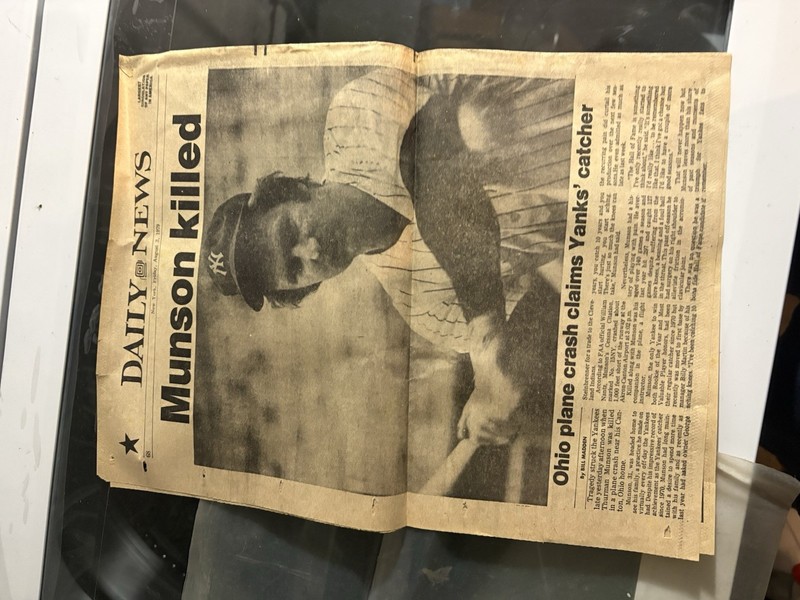 Thurman Munson Killed in Plane Crash Newspaper Clippings (scrap page)