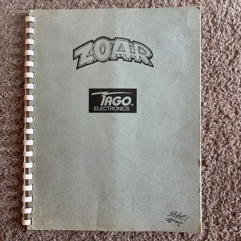 Zoar Arcade MANUAL Original Tago 1983 Video Game Service Info With Schematics
