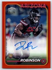 2024 Topps Chrome - DARIUS ROBINSON #RA-DRO Orange Rookie Autograph Card 10/25. rookie card picture