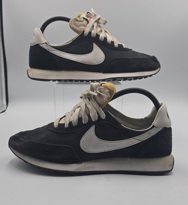 Nike Waffle Trainer 2 GS DC6477-001 Kids 6.5 Running Shoes Black Suede Sneaker