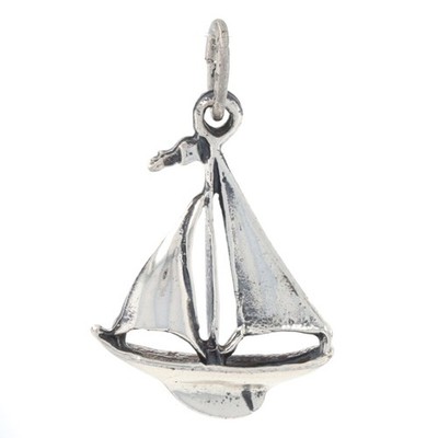 Sterling Silver Sailboat Charm - 925 Sailing Nautical Travel