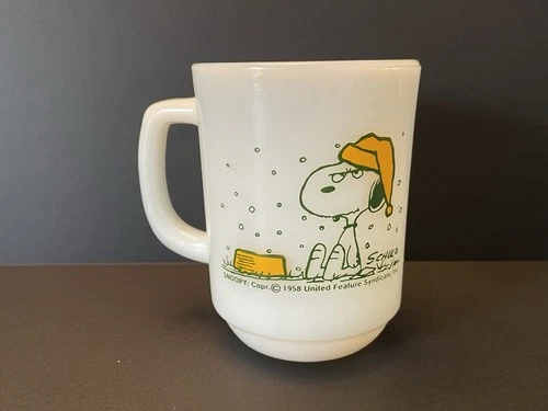 Vintage Fire-King Snoopy Mug I Hate It When It Snows On My French Toast USA