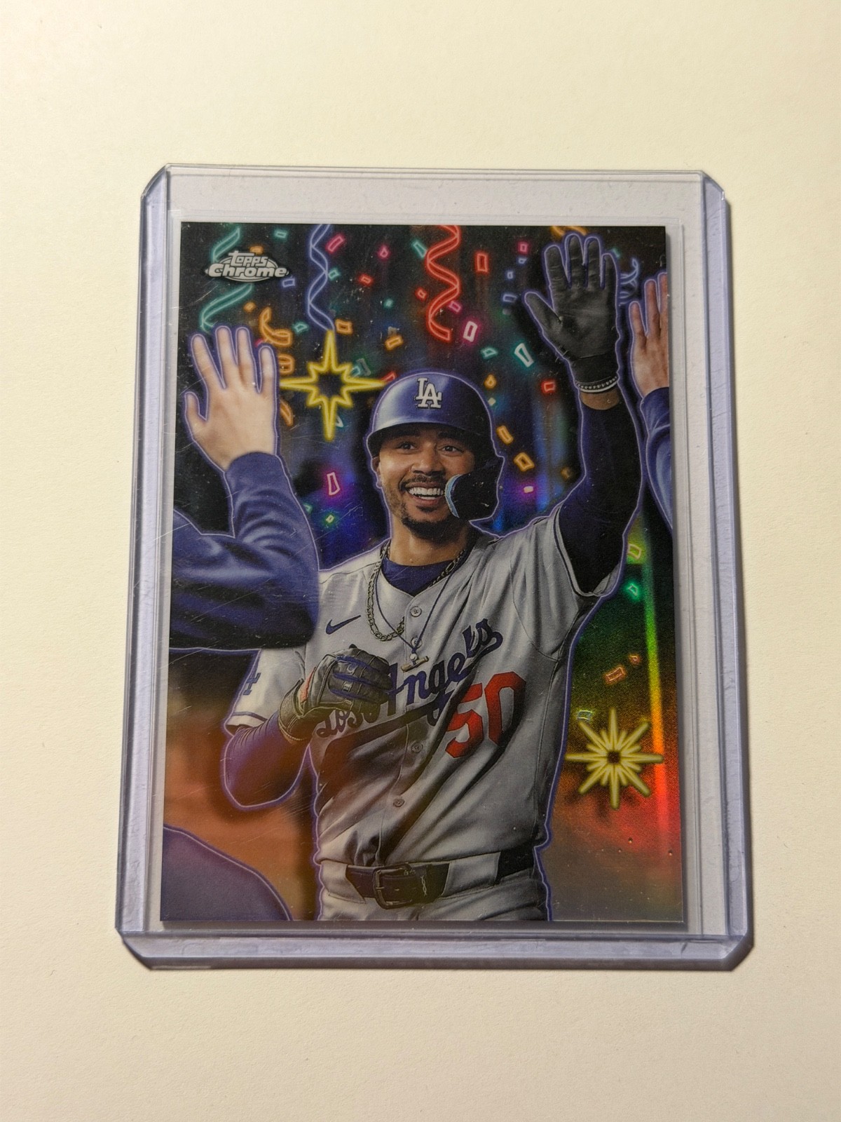 2025 Topps Chrome Update Mookie Betts CELEBRACION SSP Dodgers celebration