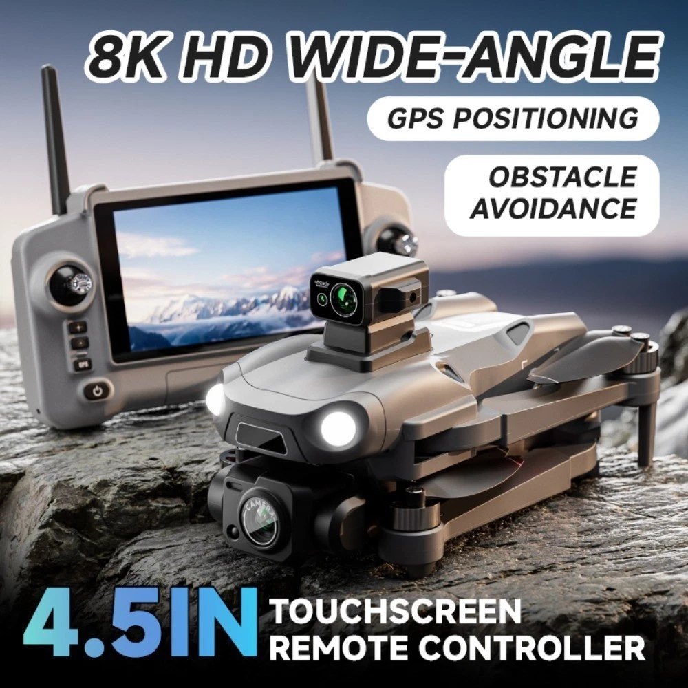 8K GPS Drone with Touchscreen Controller & Auto Return