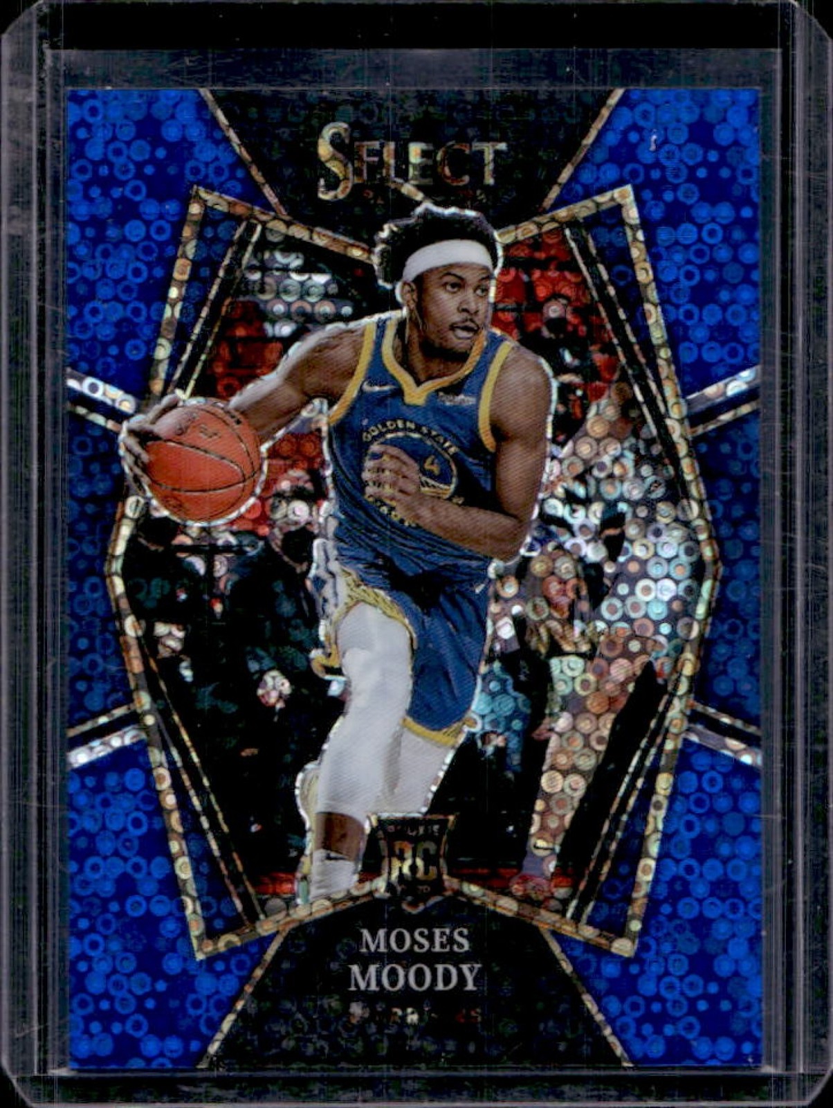 2021-22 Select Moses Moody RC Blue Disco Prizms Premier #25/25 Warriors