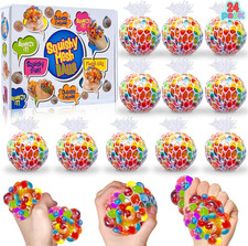 24 Pack Stress Balls Set Fidget Toys Christmas Party Favors for Kids School Clas