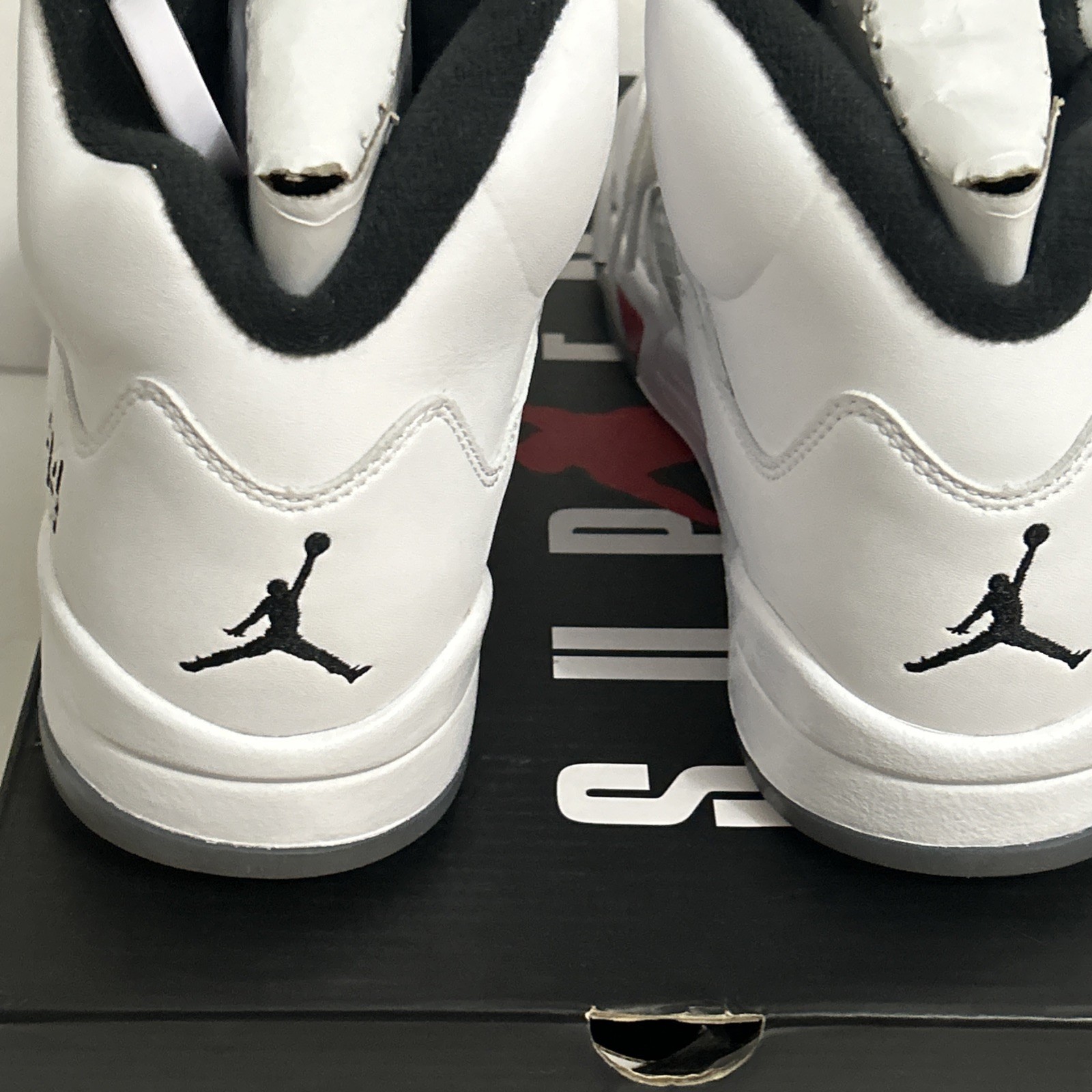 Nike Air Jordan V 5 White SUPREME size 8 DS og 824371-101 thumbnail 9