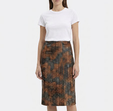 Prada - Brown Leather A-Line Skirt