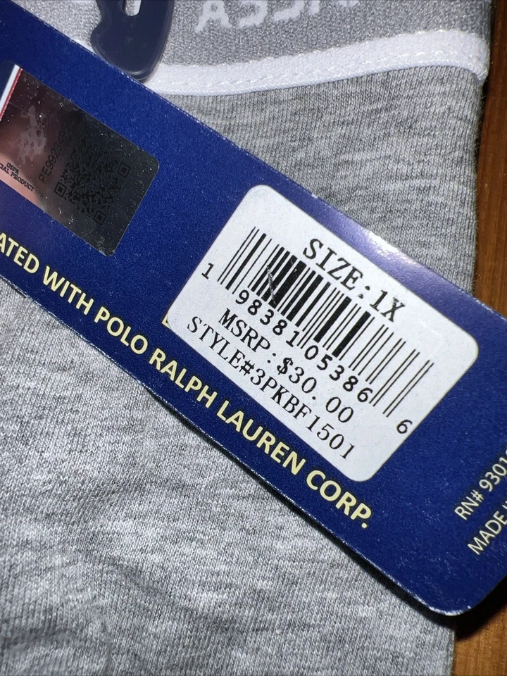 Calcinha Polo Assn Feminina EUA Roupa Íntima 3 PACOTES CUECAS Sem Etiqueta TAMANHO 1X (XL) - Imagem 3 de 4