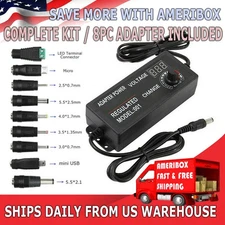 Universal Adjustable Voltage USB Port Power Supply AC/DC Adapter Charger Switch